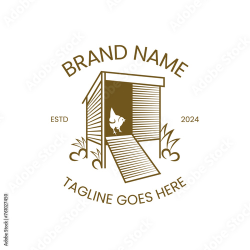 vintage vector logo of hencoop