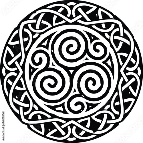 Irish Celtic Circle or Ring with Triskeles