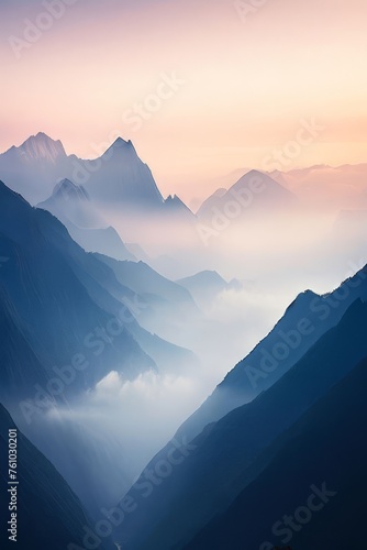 a mountain range partially covered by a blanket of cloud