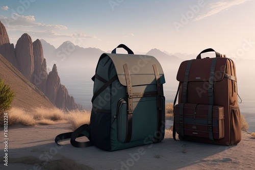 backpack on the road