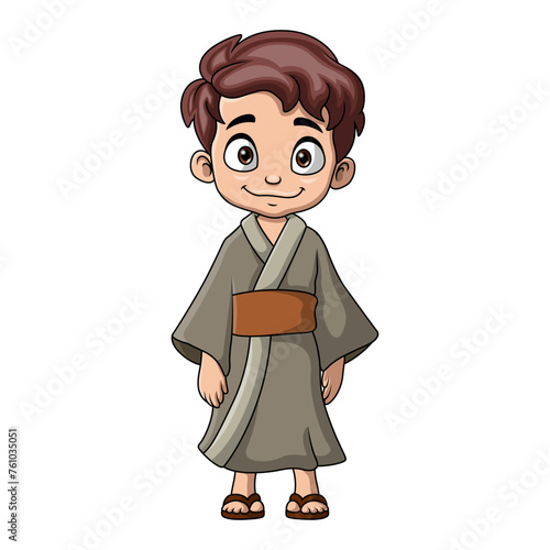 Cute boy wearing costume kimono