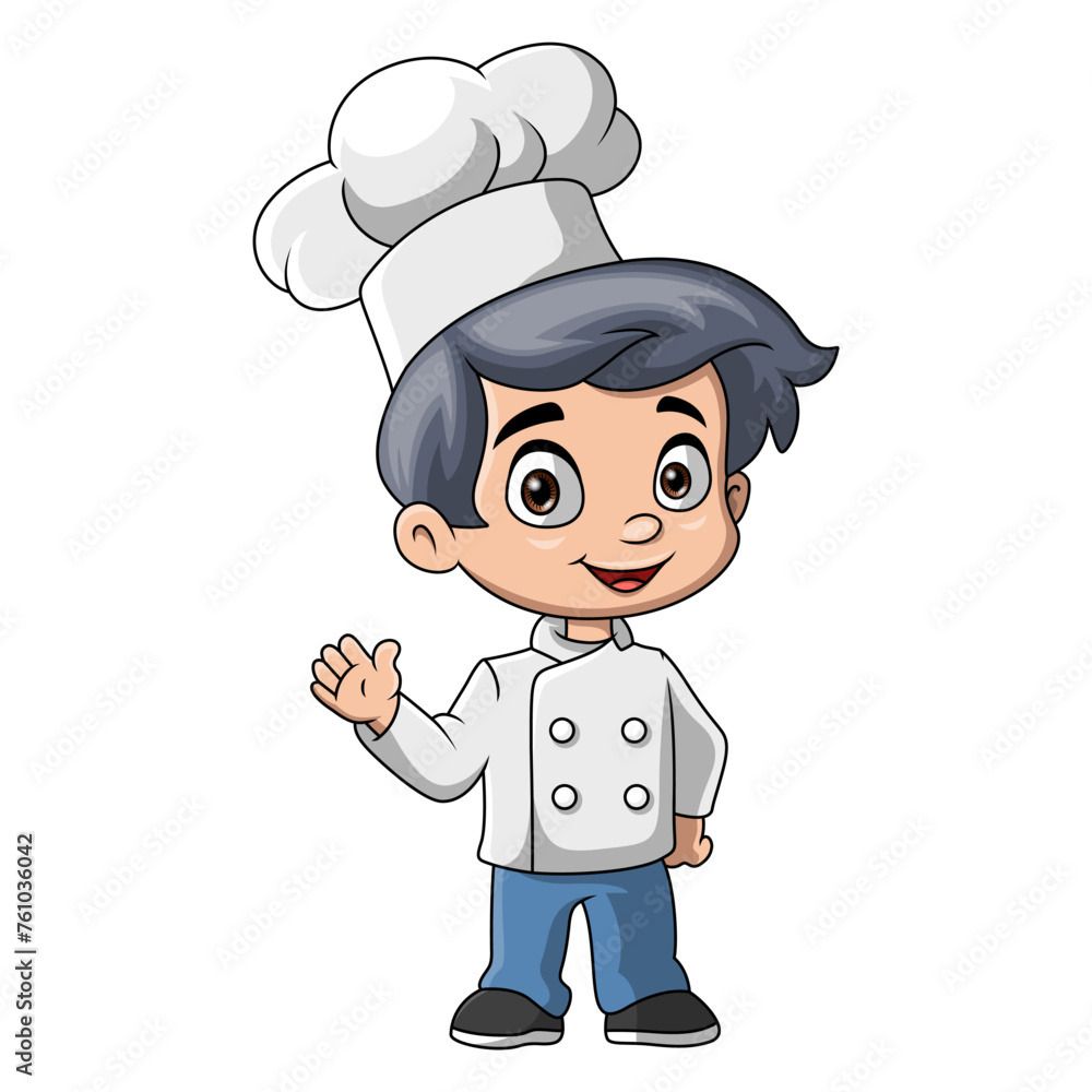Boy cartoon wearing costume chef Boy cartoon wearing costume chef