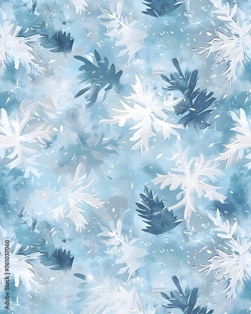 Snow flakes pattern seamless graphic design vector illustration, soft brush strokes, cold blue colors
Snow flakes pattern seamless graphic design vector illustration, soft brush strokes, cold blue colors