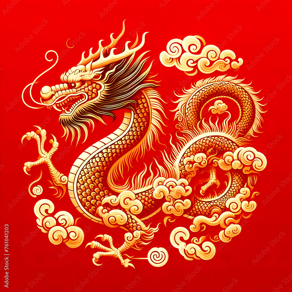 golden dragon illustration. golden dragon illustration.