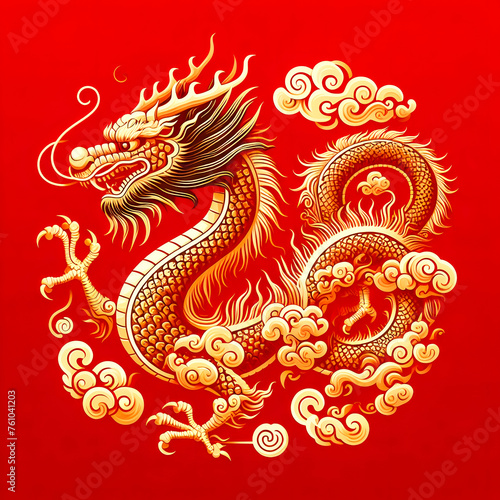 golden dragon illustration.