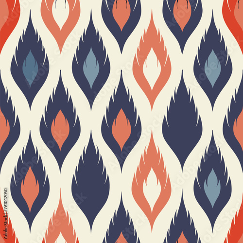 Doodling Delights: A Vibrant World of Seamless Ikat Patterns