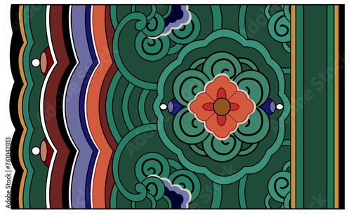 
This is an illustration of Dancheong, a traditional Korean pattern.