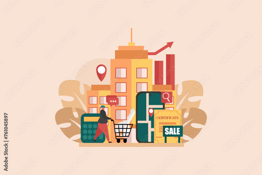Obraz premium Real Estate Flat Illustration Design