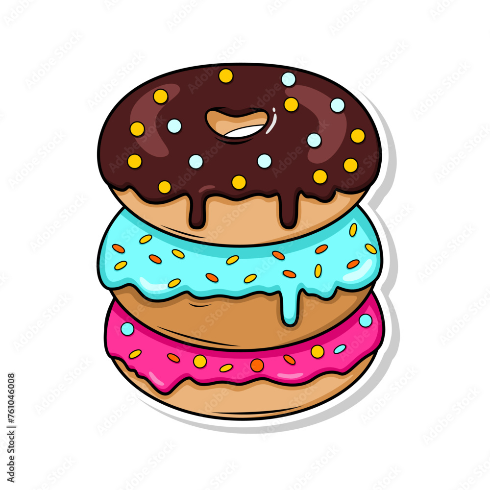 Delicious donut vector hand draw illustration Delicious donut vector hand draw illustration