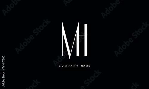 MH, HM, M, H Abstract Letters Logo Monogram