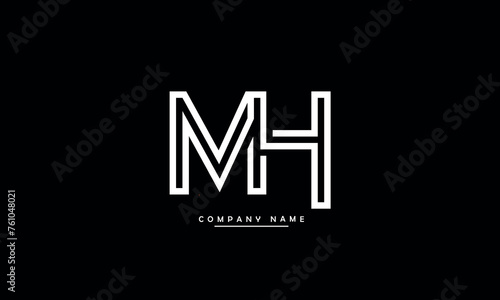 MH, HM, M, H Abstract Letters Logo Monogram