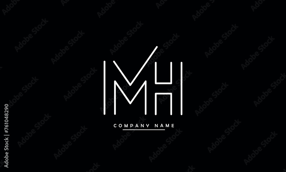 MH, HM, M, H Abstract Letters Logo Monogram MH, HM, M, H Abstract Letters Logo Monogram