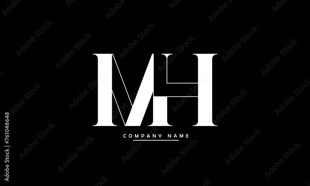 MH, HM, M, H Abstract Letters Logo Monogram MH, HM, M, H Abstract Letters Logo Monogram