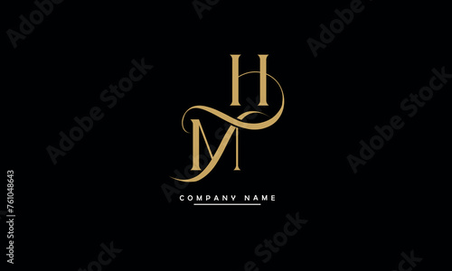 MH, HM, M, H Abstract Letters Logo Monogram
