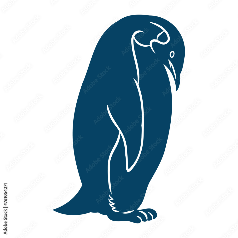 コウテイペンギンのシルエットイラスト コウテイペンギンのシルエットイラスト