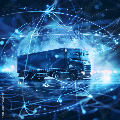 Freight truck shipping logistics concept 