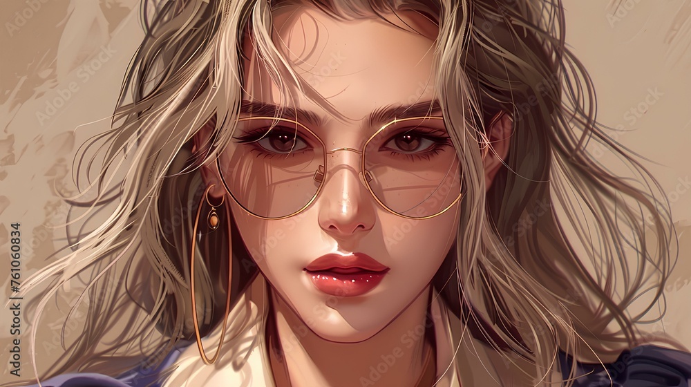 a portrait drawing of a cool female knight lady with sunglasses, fantasy character design, in the style of bold manga lines. digital art style, illustration painting. generative AI a portrait drawing of a cool female knight lady with sunglasses, fantasy character design, in the style of bold manga lines. digital art style, illustration painting. generative AI