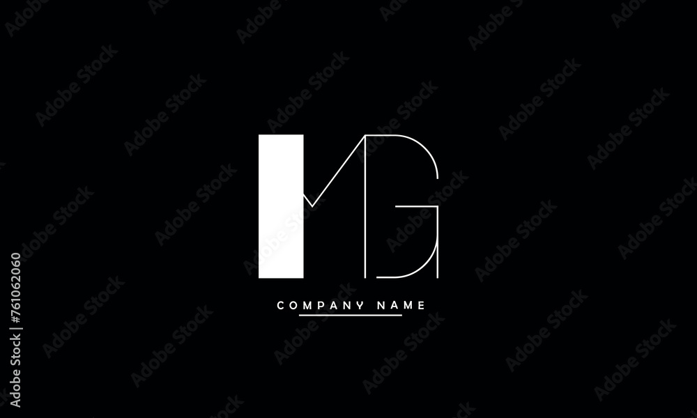 MG, GM, M, G Abstract Letters Logo Monogram MG, GM, M, G Abstract Letters Logo Monogram
