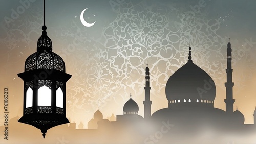 Eid Mubarak or Ramadan Kareem copy space for greeting or something like that. Generative AI