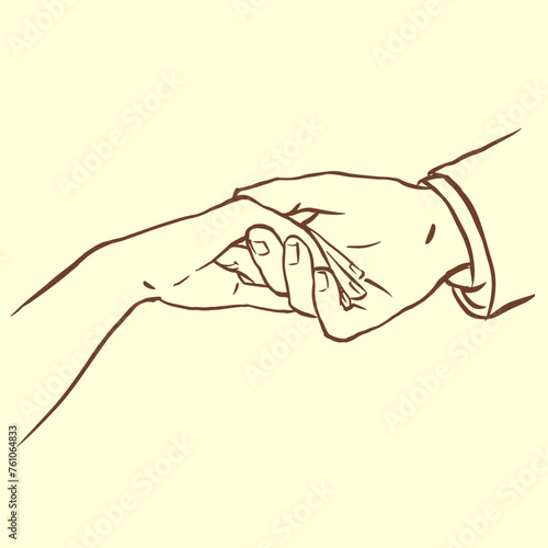 hand sketch of groom and bride vector for card decoration illustration