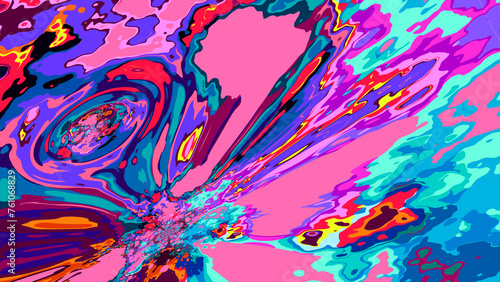 Colorful Fluid Psychedelic Trippy Motion Graphic Video Animation Background for Summer Music © yahya