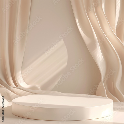 Podium idea. Product display. brown coffee tone. Design for advertising, stage show cosmetic product, online sale and web banner. Showcase on pedestal 3D.