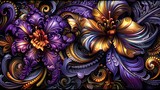 Vibrant Floral and Swirls Abstract Art