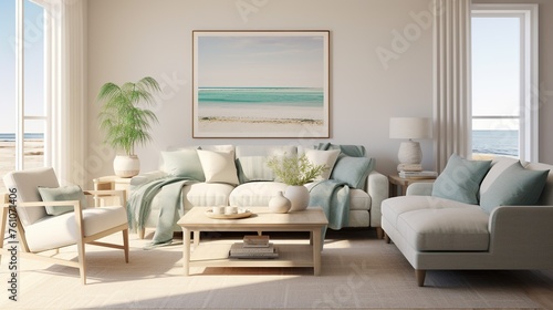 Modern sophisticated living room interior composition with elegant setting and background  © Faisal