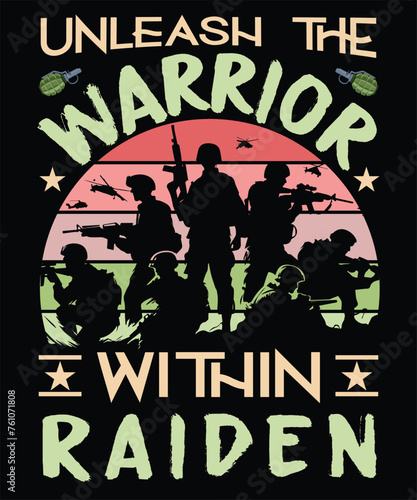 Warrior Legacy: Vintage Badge Tribute - Best T-Shirt Design for Army Veterans