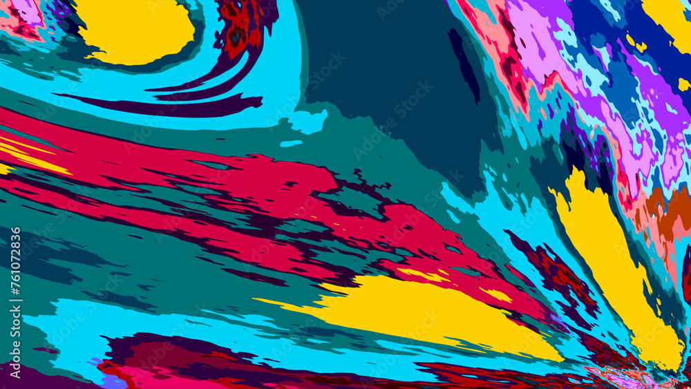Colorful Fluid Psychedelic Trippy Motion Graphic Video Animation Background for Summer Music
