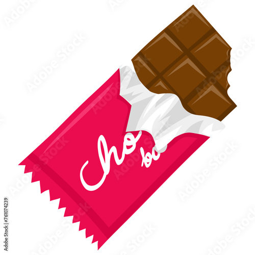 Chocolate Bar Bitten Illustration Icon Vector