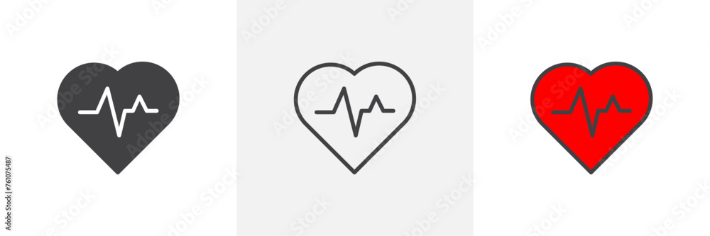 Pulse Rate Icon Collection. Medical Heartbeat Visualization. Cardiac Health Monitoring Symbols Pulse Rate Icon Collection. Medical Heartbeat Visualization. Cardiac Health Monitoring Symbols
