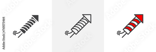 Firework Safety Advisory Sign. Celebration Rocket Vector Pictogram. Pyrotechnic Display Warning