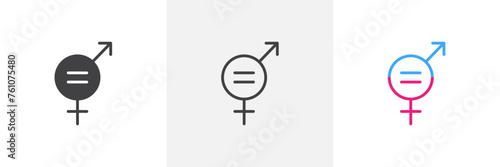 Icons of Gender Parity. Equal Rights for Men and Women. Fairness and Equality Symbols
