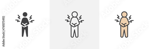 Muscle Soreness and Pain Icons. Inflammation and Strain Symbols. Body Ache Warning Signs