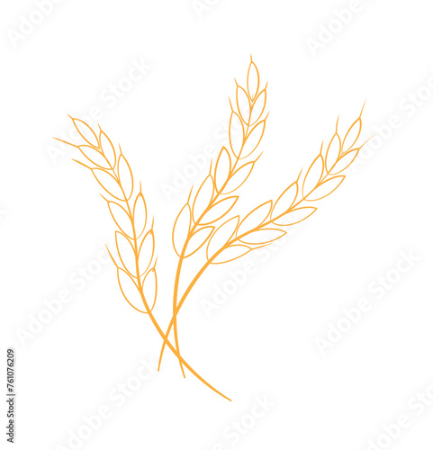 Paddy rice icon. wheat grain. Organic. wheat plant. Vector illustration