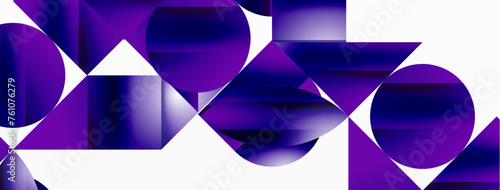 Serene gradient template. Circles and triangles mingle in minimalist perfection. Gentle fusion of forms and hues creates balanced yet captivating backdrop, embodying modern sophistication