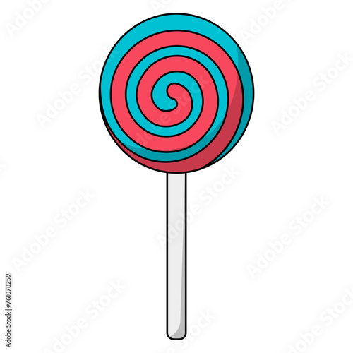 Delicious Sweet Candy with Cute Cartoon Design. Vector Illustration