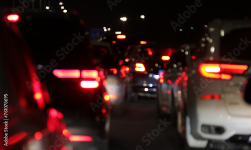 Traffic jams on congested roads during peak travel hours © mei