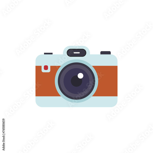Camera icon in flat color style. Photo camera vector illustration on a white isolated background.