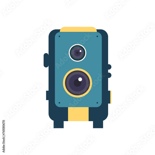 Retro camera icon. Flat illustration of retro camera vector icon