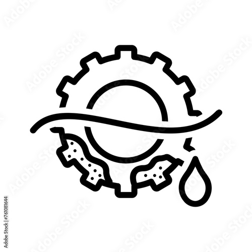 Vector black line icon icon for Corrosion