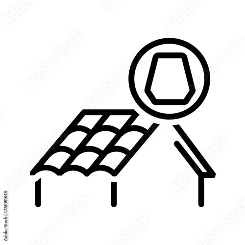 Vector black line icon icon for Asphalt shingles