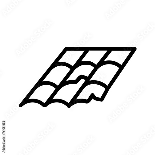 Vector black line icon icon for Curling shingles