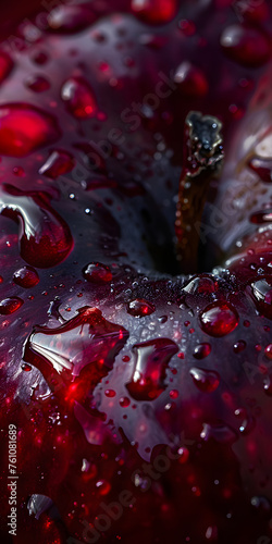 Closeup de uma maçã vermelha suculenta