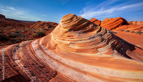 Amazing colors and shape of the Fire Wave rock in Valley