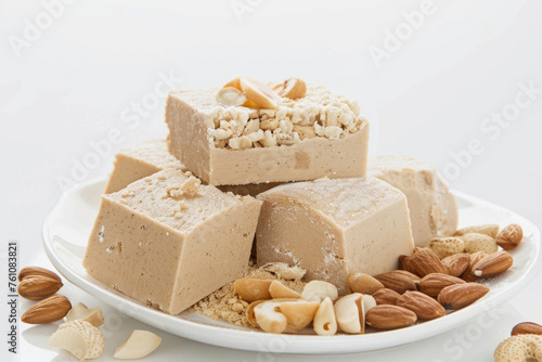Halva elegantly displayed and isolated on a white background
