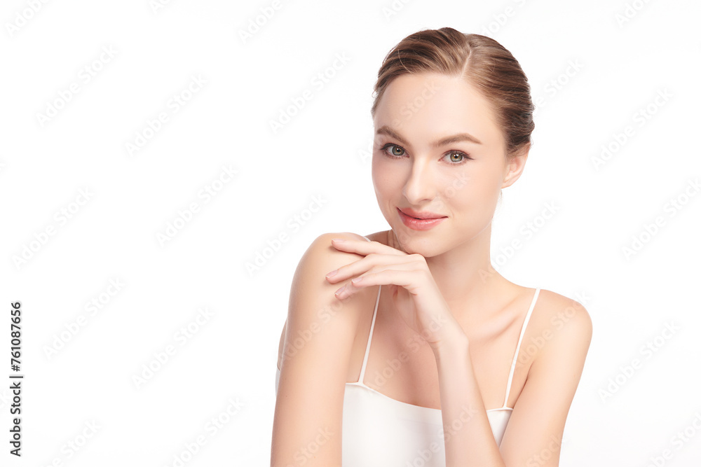 Beautiful young woman with clean fresh skin on white background, Face care, Facial treatment, Cosmetology, beauty and spa, women portrait. Beautiful young woman with clean fresh skin on white background, Face care, Facial treatment, Cosmetology, beauty and spa, women portrait.