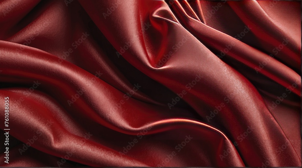 Fototapeta premium Close up detailed photo of fabric, showcasing the texture and pattern of a red fabric. ideal for background or fashion design graphic resource. Generative AI