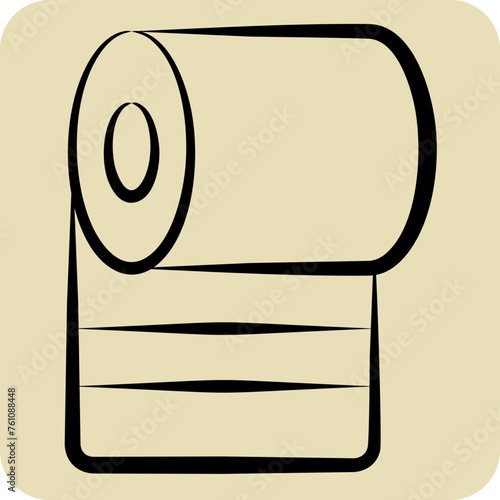 Icon Toilet Paper. related to Cleaning symbol. hand drawn style. simple design editable. simple illustration photo